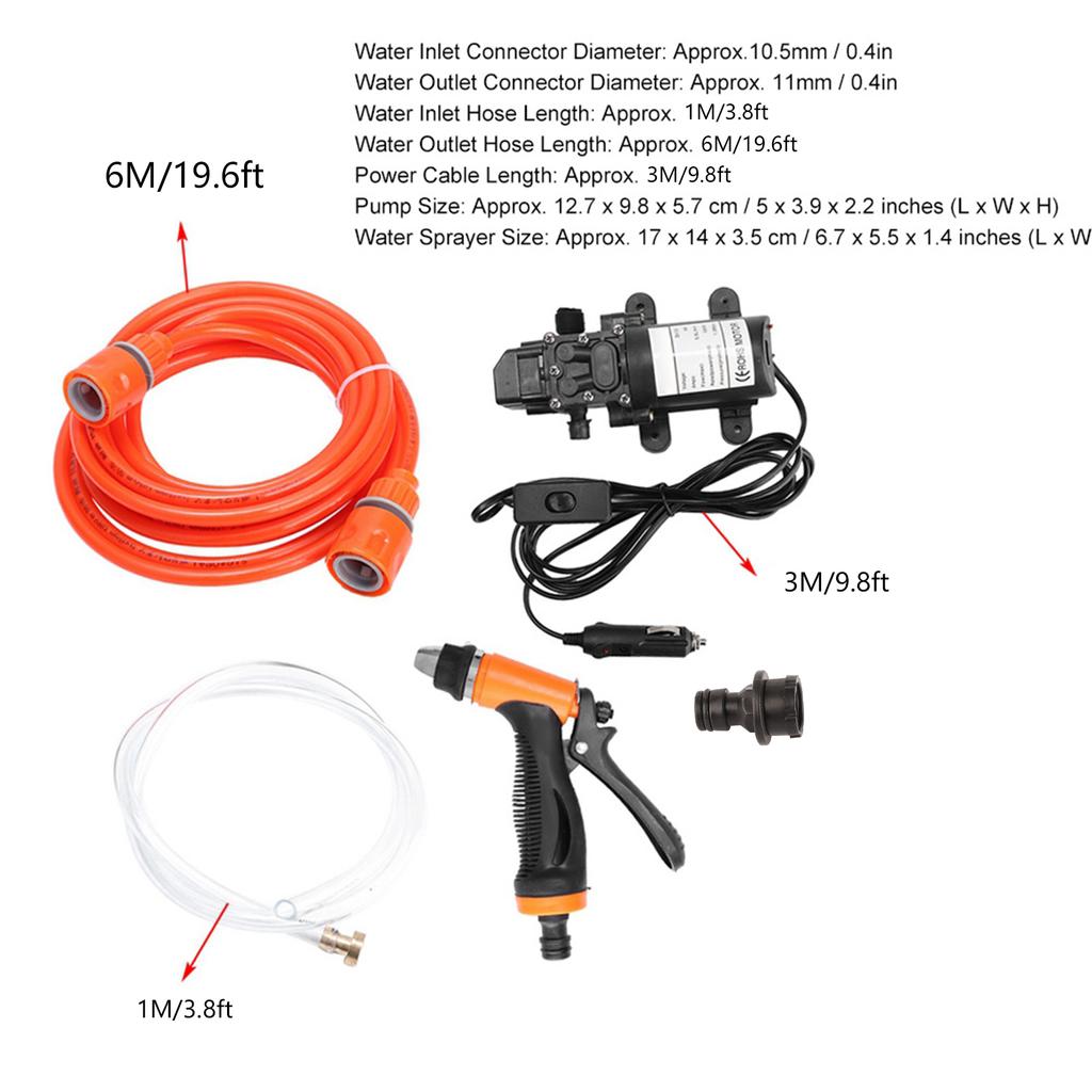 12V Electric Car High Pressure Washer Sprayer Power Pump System Kit Car Washing Cleaning Tool