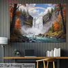 2D flat design, 1 piece - Rainbow Waterfall Autumn Scenery, suitable for photography or room decoration