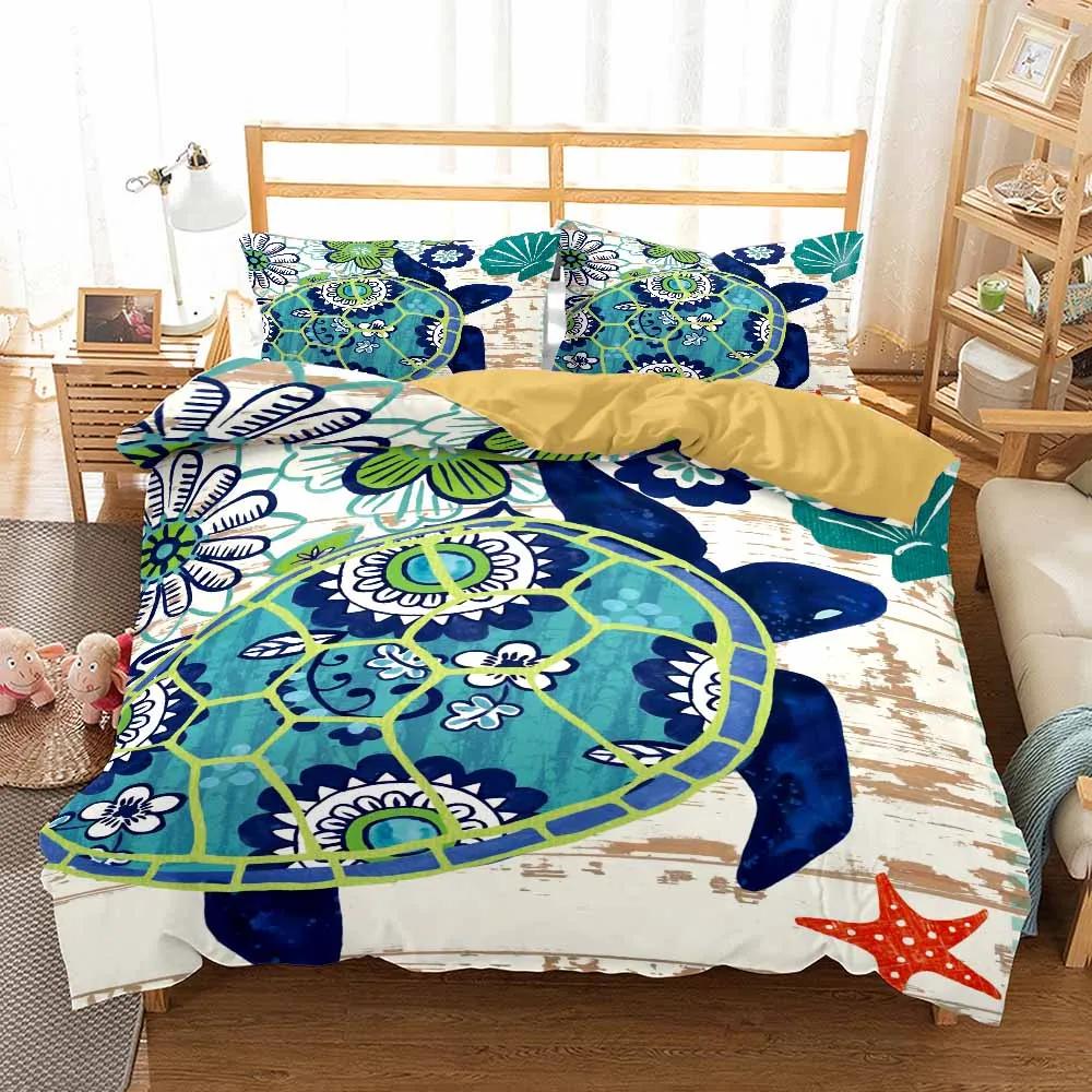 

Постельное белье Золотая морская черепаха Роскошный красный классический цвет Пододеяльник Мандала Высокое качество Супермягкий Удобный Комплект EU single(135x200cm)