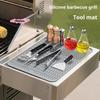 1Pc Large Silicone Dish Drying Mat 40x30cm - Counter Top Mat Sink Mat Dish Draining Mat Kitchen Trivet