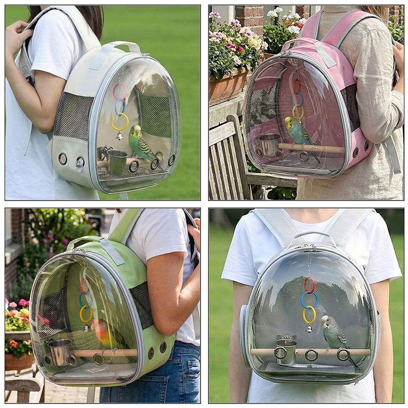 Transparent Bird Backpack Bird Carrier Travel Bag for Birds ParrotS Small Pet Acrylic Portable Bird Cage Outdoor Travel Hiking