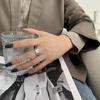 Ring Letters Carving Niche Design Fashion Jewelry Women Opening Ring Vintage Ring Korean Style Ring