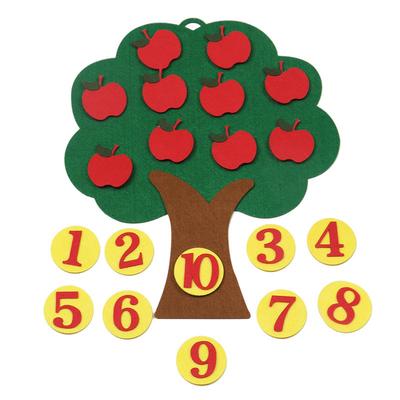 Montessori Lehrmittel Apfelbäume Mathe-Spielzeug Lehr-Kindergarten-Handbuch DIY Weave Cloth