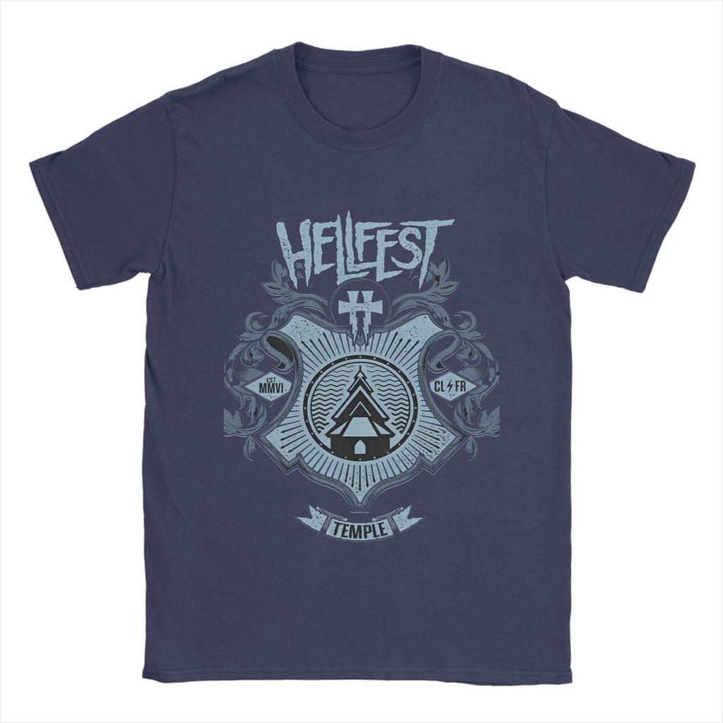 Hellfest Heavy Metal Music   100 Cotton T-Shirt For Man Summer  Classic T-Shirts O Neck Hippie Tees Oversized Pattern Tops