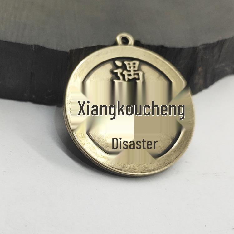 Handmade Pure Brass Lucky Gambling Pendant - French Retro Style