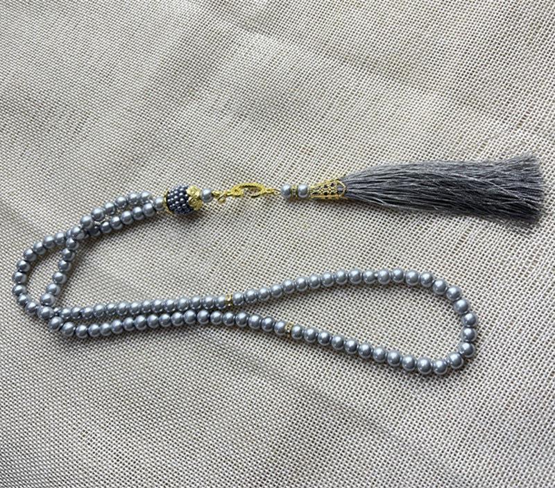 99 Perlen Glas Imitation Perle Quaste TASBIH Gebetsperlen - Nahöstliches Design