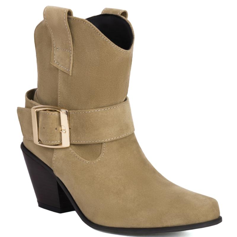 

Женские ботильоны Осенне-зимняя обувь 2024 Замшевые ботильоны на танкетке Вечерняя обувь Женский бренд Большой размер Обувь 39 бежевый