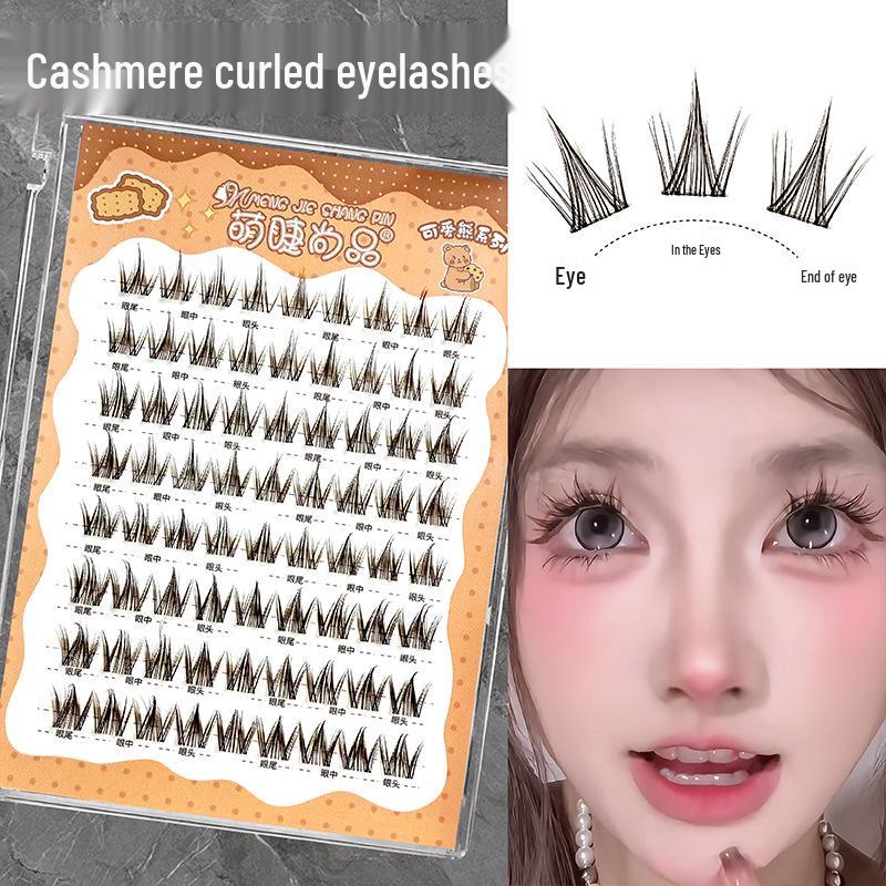 

Mengjie Glue-Free Cashmere Curl False Eyelashes for Beginners, Manga Fairy Style