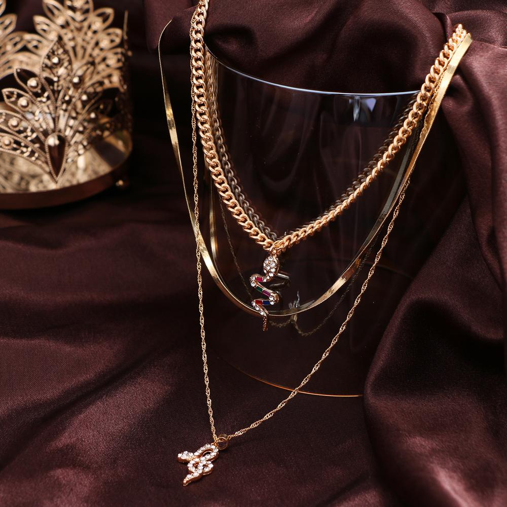 Serpentine Curve Multilayer Necklace Fashion Trend Girl Necklace Temperament Wild Necklace