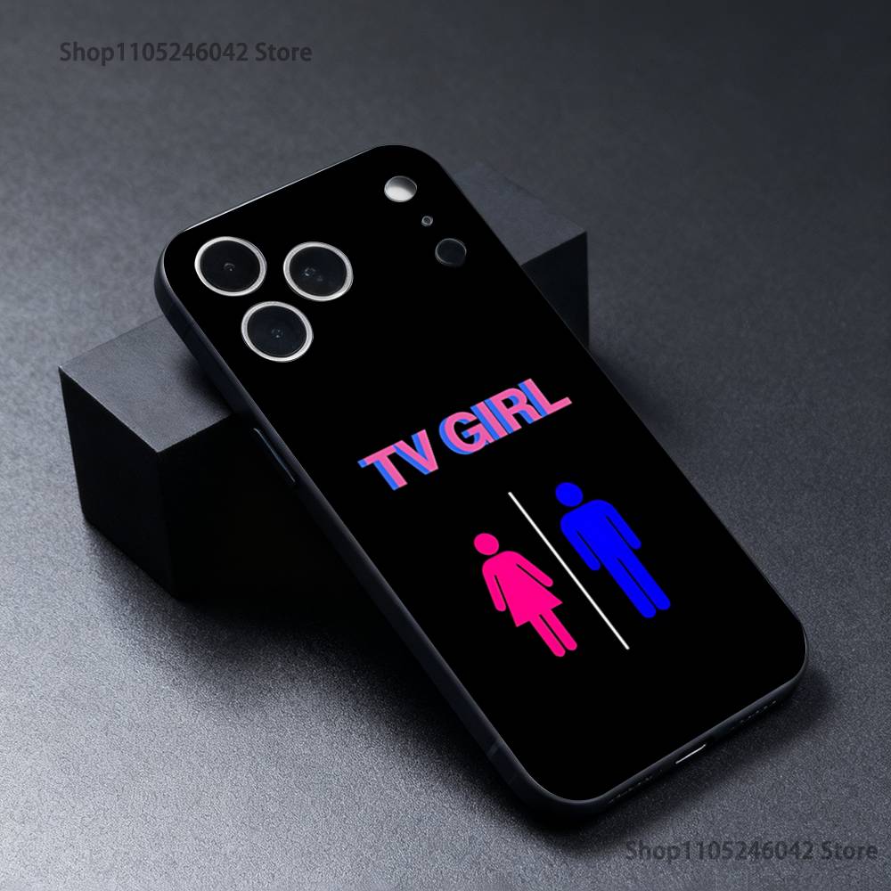T-Tv Girls Who Really Cares Wear-resistant Phone Case For iPhone 17,16,15,14,13,12,11,Pro,XS,Max,XR,Plus,E,Mini Black Soft Cover