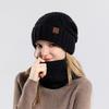 Soft Winter Beanie Hat Scarf Set Thicken Warm Wool Hat Thermal Knit Cap  Outdoor Activities