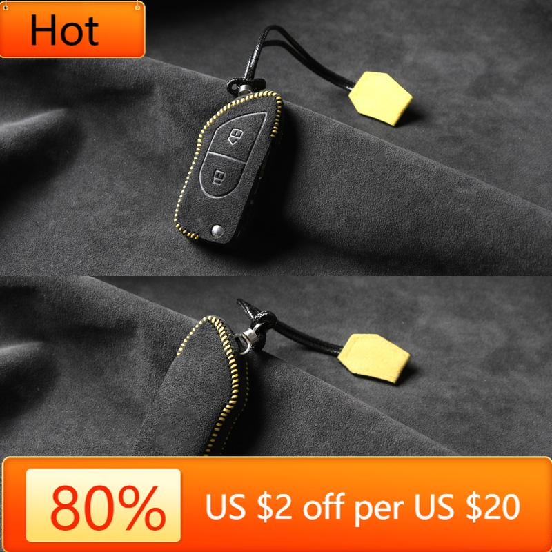 Interior Mouldings Turn Fur Leather car key Fob case cover For Lamborghini Murcielago Gallardo Styling