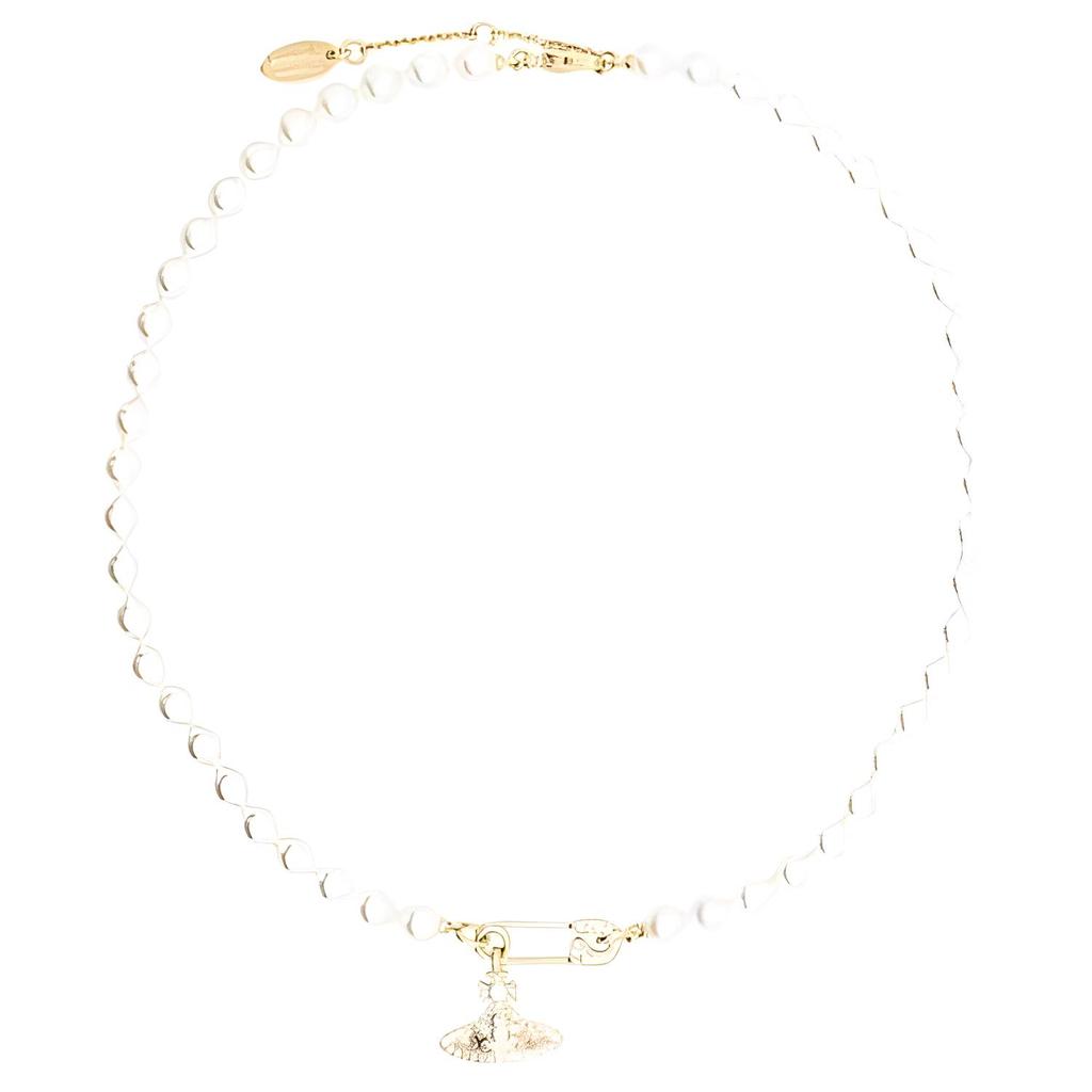 Vivienne Westwood Orb safety-pin pearl necklace 8050568259886