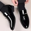 Mens Dress Shoes Formal Business High Gloss Loafers Luxury Wedding Shoes Comfortable Casual Driving Shoes for Men