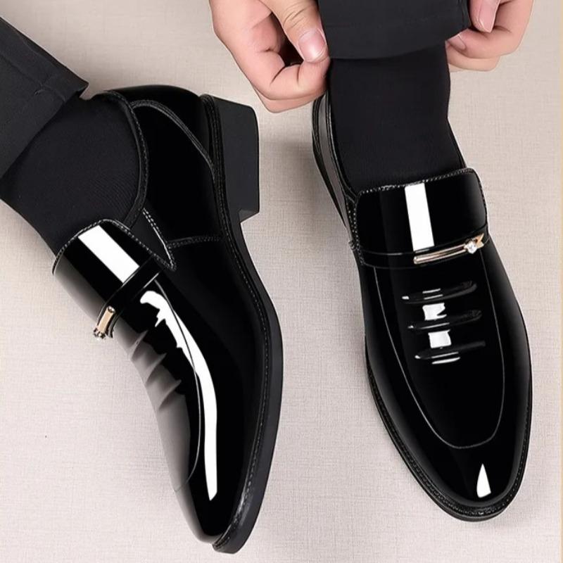Mens Dress Shoes Formal Business High Gloss Loafers Luxury Wedding Shoes Comfortable Casual Driving Shoes for Men