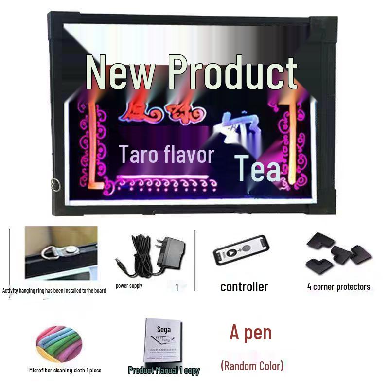 Fluorescent Night Market Advertising Board - Luminous Shop Display Blackboard