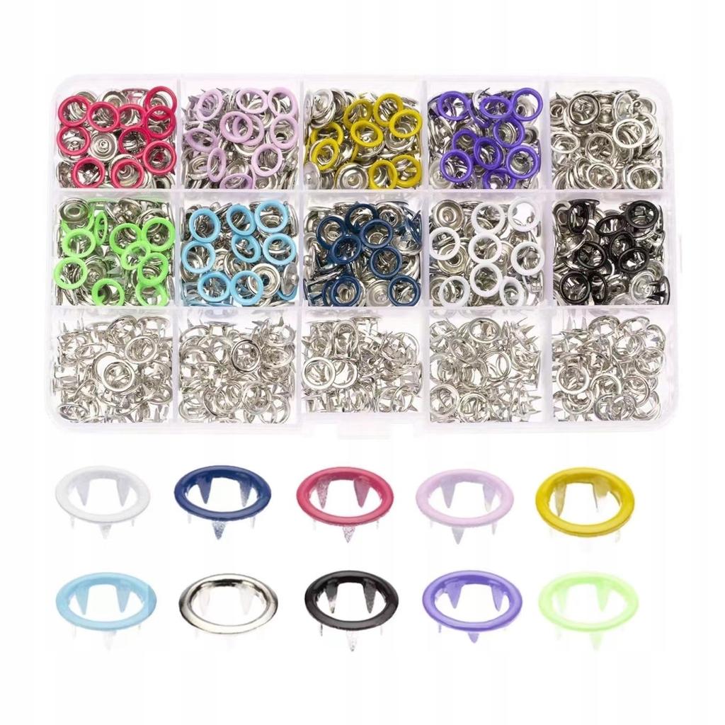 Set di Occhielli Rivetti per Lavorazione Pelle 100X Vari Colori