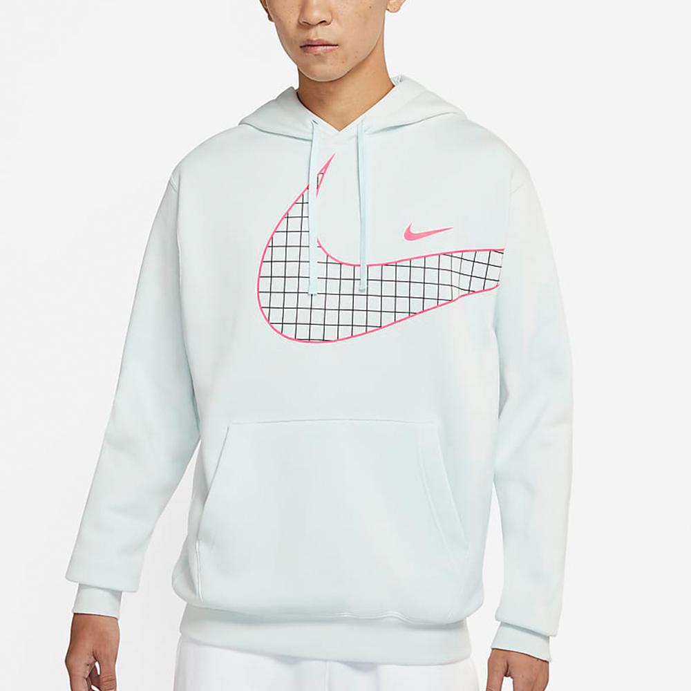 Nike Odzież sportowa Dzianinowa bluza z kapturem z nadrukiem logo oversize Męska bluza Phantom-Light-Green DO6936-461