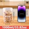 6Pcs 1000ml Storage Jars with Lids, Transparent Plastic Sealable Containers, Airtight Kitchen Organization