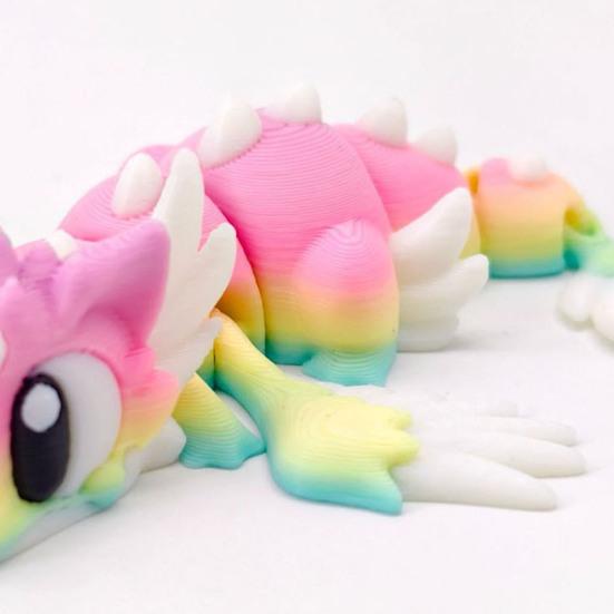 3D Printed Dragon Collectible Mini Egg with Articulated Dragon Inside Colorful Animal Miniature Fidget Toy Desktop Figurine for Home Office Decor