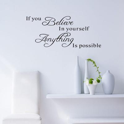 If You Believe Waterproof Removable Self-adhesive Wall Sticker Decal Home Decor
