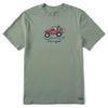 Viața e bună. Tricou pentru bărbați Offroad Jake cu mânecă scurtă, Culoare Verde Mușchi