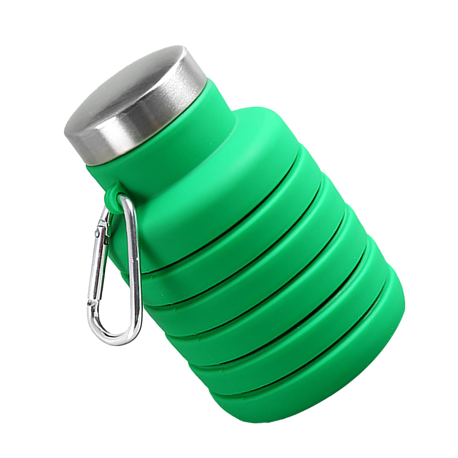 

Kids Water Bottle Maximum 510ml Food Grade Silicone Metal Carabiner Collapsible Water Bottle for