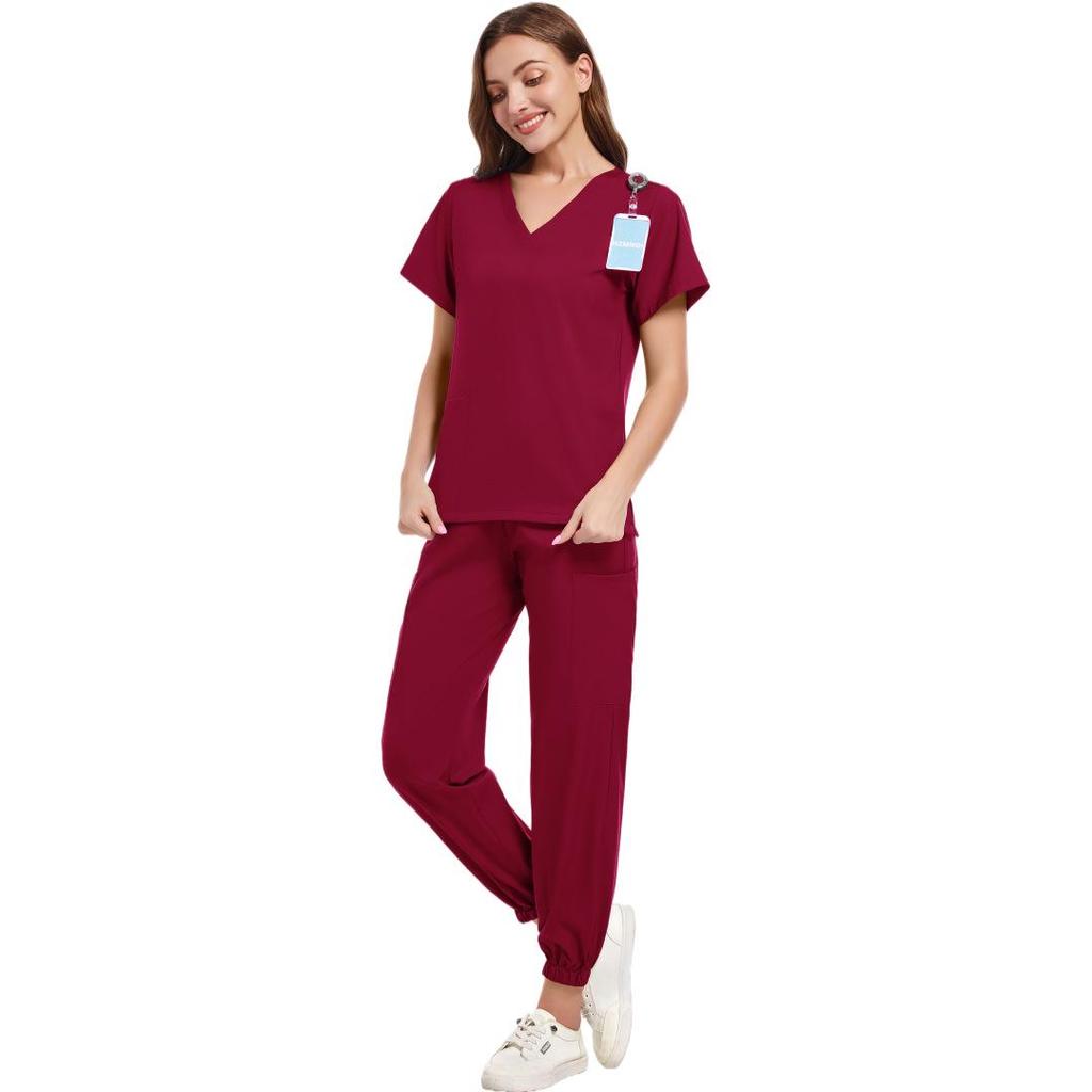 Women's V-Neck Short Sleeve Handwashing Suit for Medical Professionals