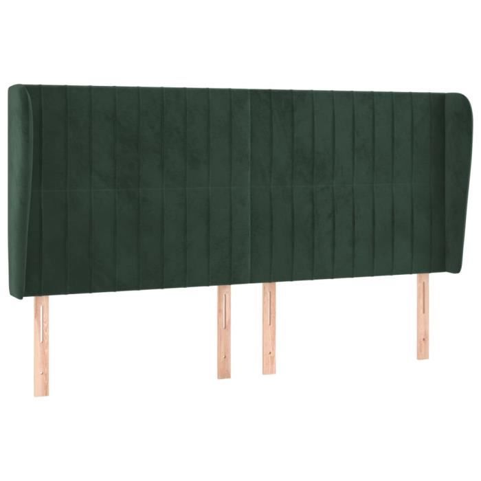 VidaXL Tête de lit avec oreilles Vert foncé 183x23x118-128 cm Velours3118257