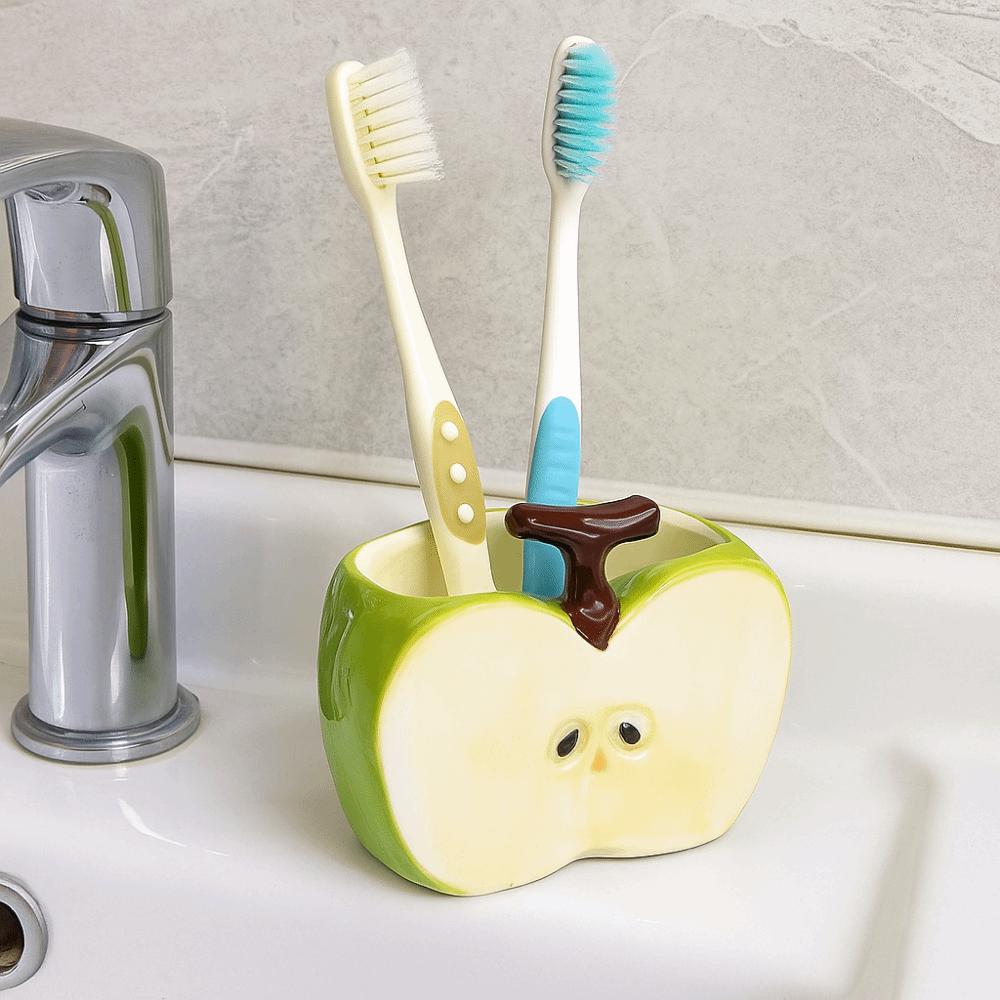 Waterproof Ceramic Toothbrush Holder Creative Bathroom Storage Rack  Home Decor