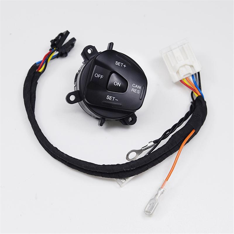 Car Red LED Steering Wheel Right Cruise Control Switch Button with Wiring for Ford Fiesta MK7 Escort Ecosport 2013-2015