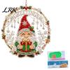 Parent Child Interactive Crafts Christmas Faux Diamond Art Ornament, DIY Santa Claus Sun Catcher Kit, Rhinestone Sets Xmas Wreath Hanging Ornament