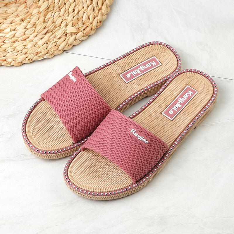 

Fashion Open Toe Pink Woman Slippers Bedroom Slides Flat Shoes for Women on Offer Casual 2025 Trend Elegant and Fashionable Shoe Sandals 36