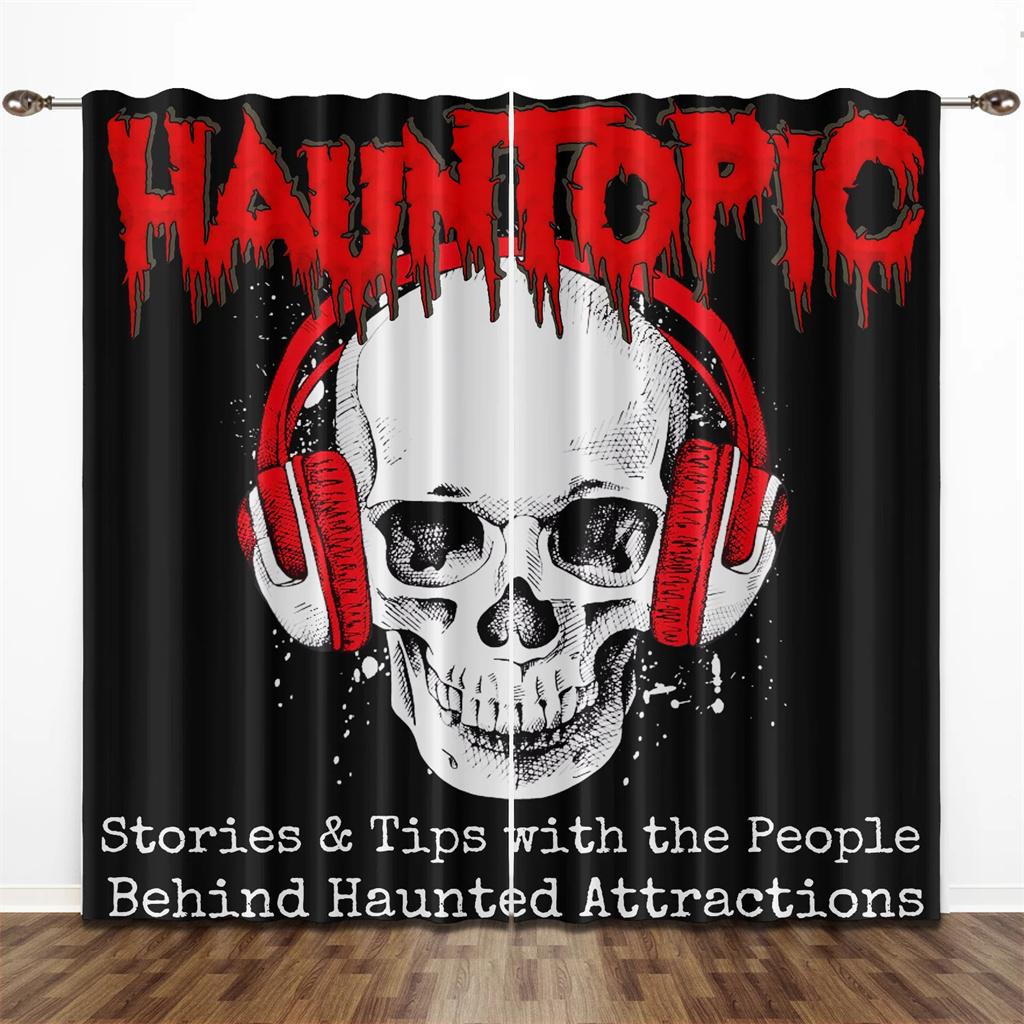 

King Punk Пара готический ужас женский череп мертвая роза шторы светофильтрующие оконные шторы для гостиной спальни 2 шт. 50W130H(CM)X2PCS&HooK