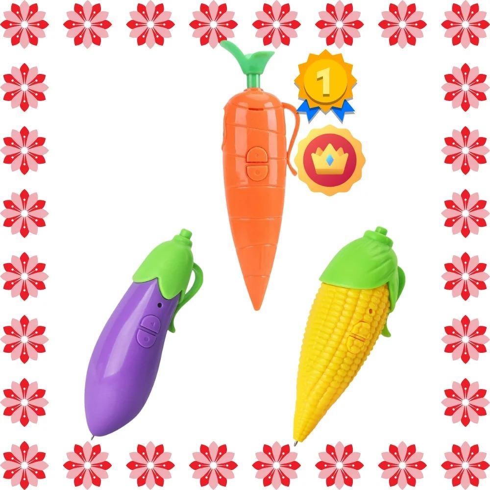 Cute Carrot Corn Voice Recorder Pen 60S Sound Record Write Graffiti 2 In 1 Novelty Sound Recorder Fun Gift For Kids