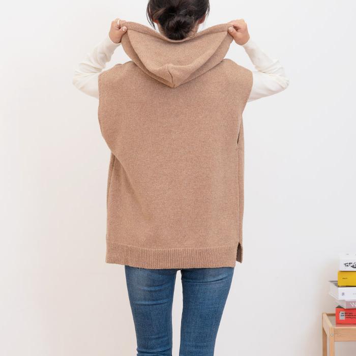 Vestă pentru femei cu hanorac aspect casual Korea fashion