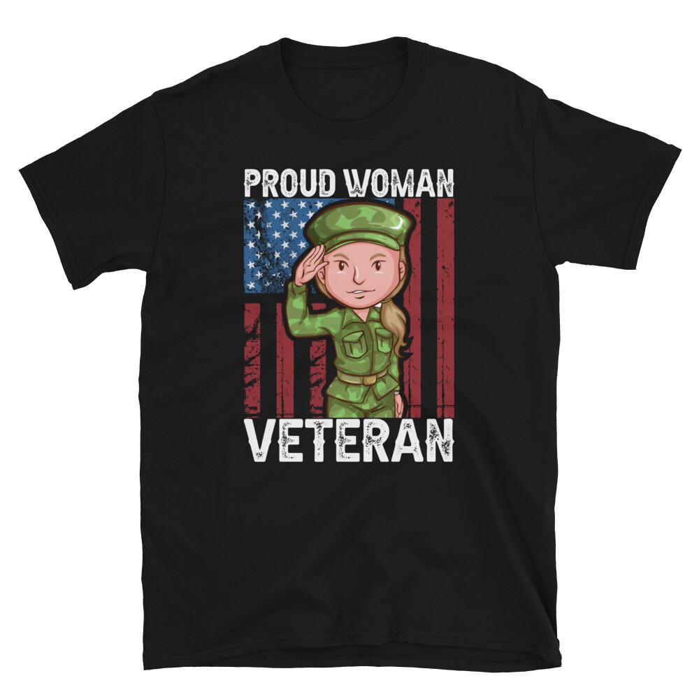 Soldier Honor Duty America Proud Woman Veteran T-Shirt