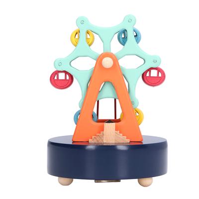 Ξύλινο Ρόδα του Λούνα Παρκ Μουσικό Κουτί Ρετρό Καρτούν Πολύχρωμο Μουσικό Κουτί με Ρόδα του Λούνα για Παιδιά