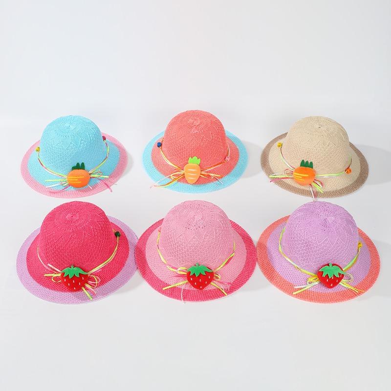 Cute Little Strawberry Baby Hat Cartoon Carrot Beach Sunshade Sun Protection Fashion Children Travel Summer Hat