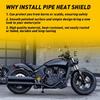 Motorcycle Pipe Shield Exhaust Heat Guard Cover Muffler Guard Cover Heel Black