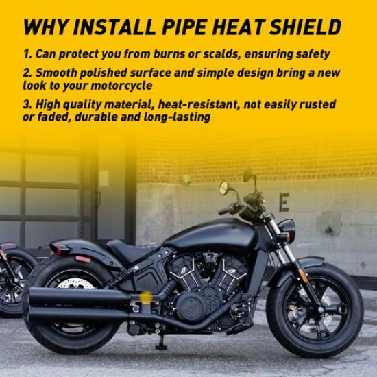 Motorcycle Pipe Shield Exhaust Heat Guard Cover Muffler Guard Cover Heel Black