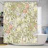 Vintage Floral Pattern Shower Curtain Waterproof Bathroom Decor For Home Bathrooms White/Green/Pink/Blue Set (180X180Cm)