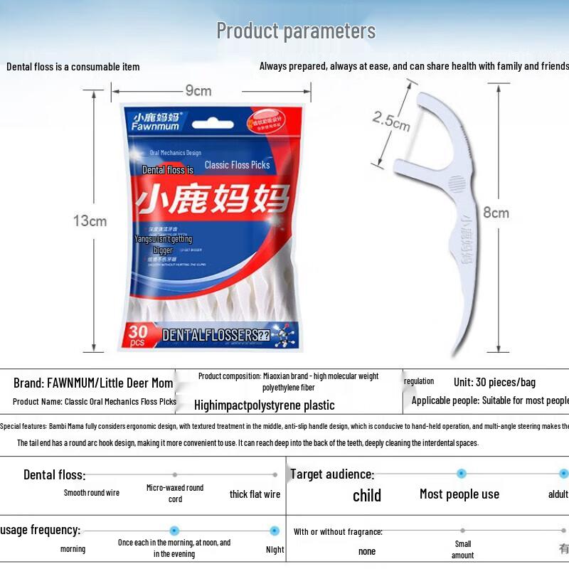 FAWNMUM High-Fine Plastic Dental Floss Picks