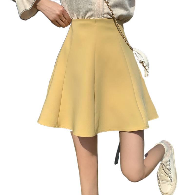 Korean Style Plus-Size Multi-Color High-Waisted Slimming A-Line Skirt for Women
