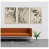 3 Vintage Oriental Bird Flower Canvas Wall Art Poster–Classic Chinese Style Floral Printing for Timeless Home Decor,Ideal Gifts