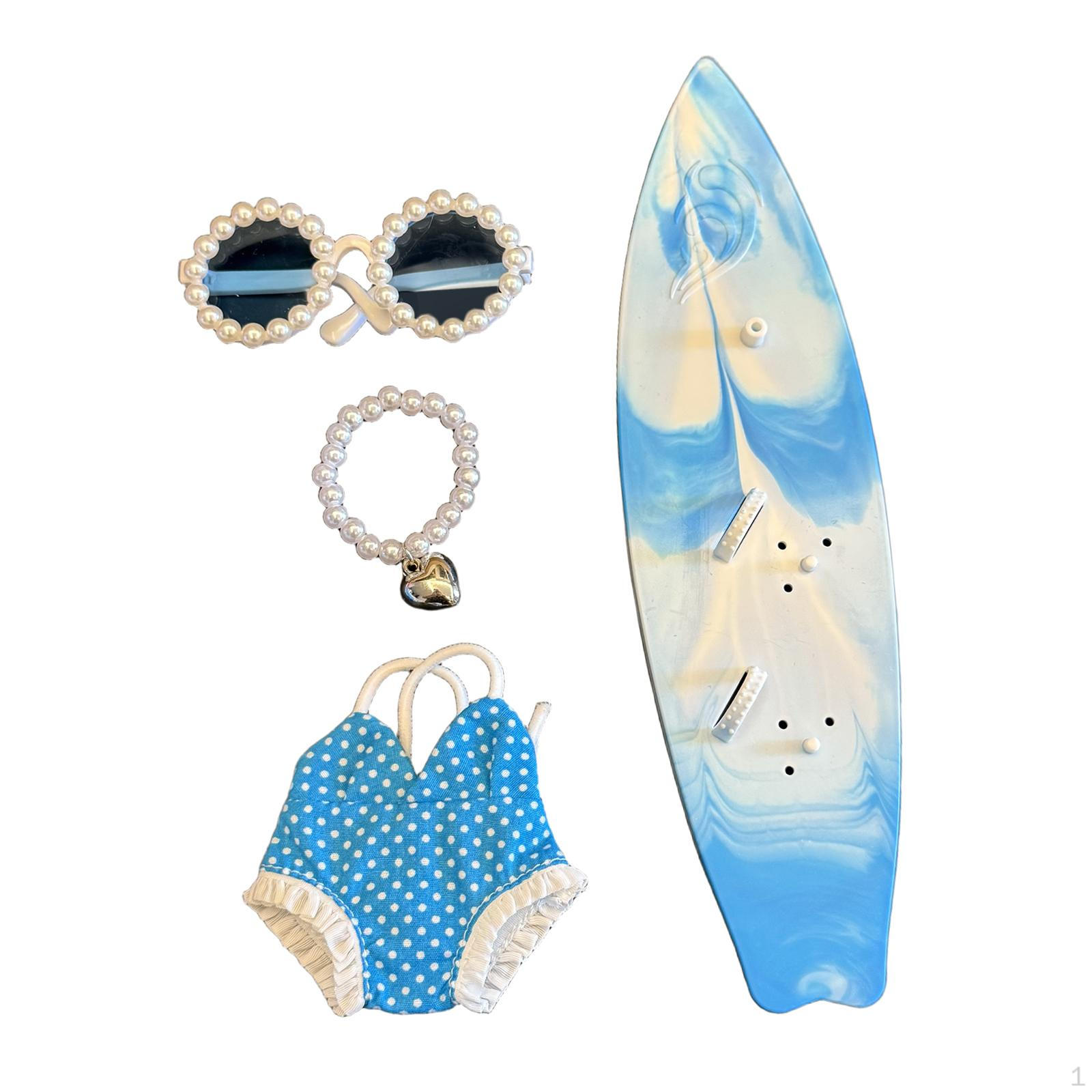 

Doll Apparel Beaded Shades for 17 Cm Dolls Fun Dress Theme Accessory Mini Polka Dot Swim Set синий