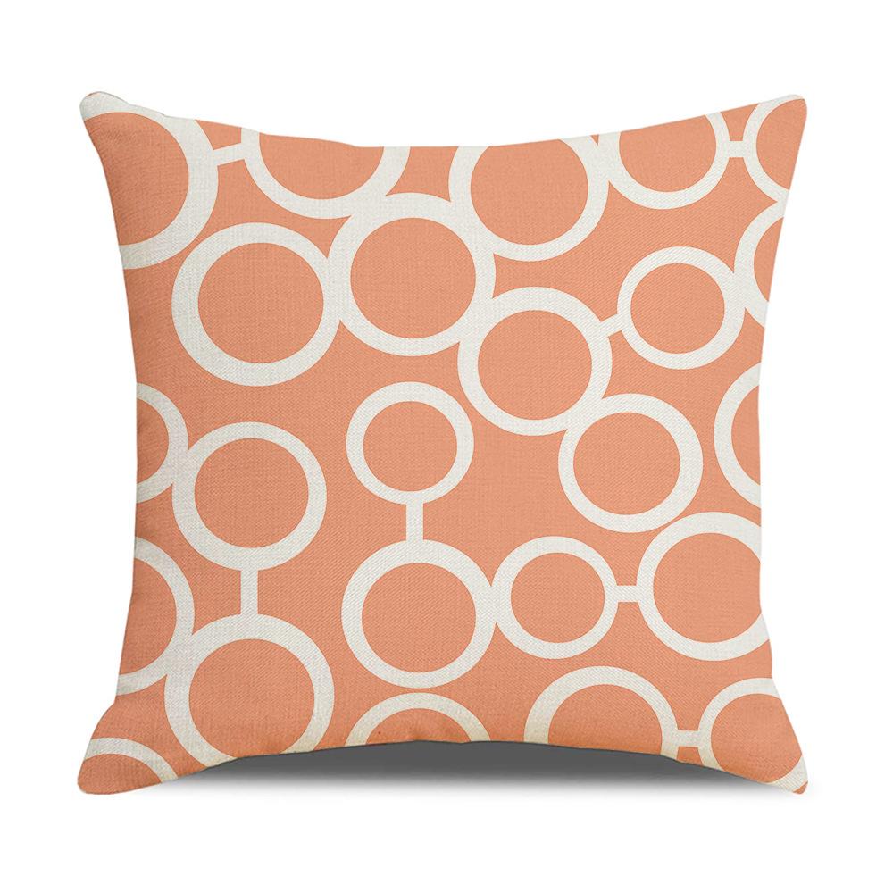 Nordic Geometric Decorative Pillow Sofa Cushion Cover Modern Home Decor Square Pillowcase Peach Skin Pillowcase