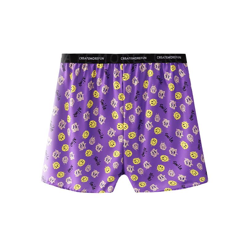 Large Size Men Summer Printed Ice Silk Breathable Home Can Wear Underwear