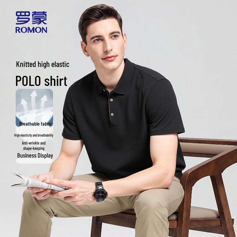ROMON Men s Short Sleeve Casual Polo Shirt 170