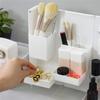 Folding Standable Stationery Box Office Pencil Holder Desktop Magnetic Plastic Makeup Case